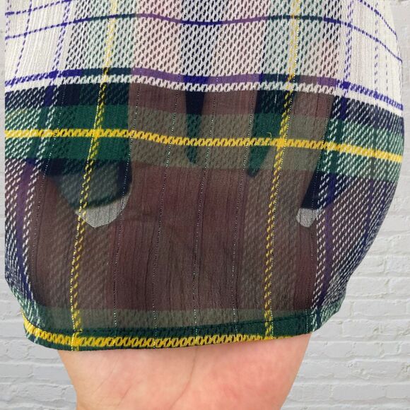 J.Crew Stewart Tartan Halter Tie-Back Chiffon Blouse 14 - Picture 11 of 16